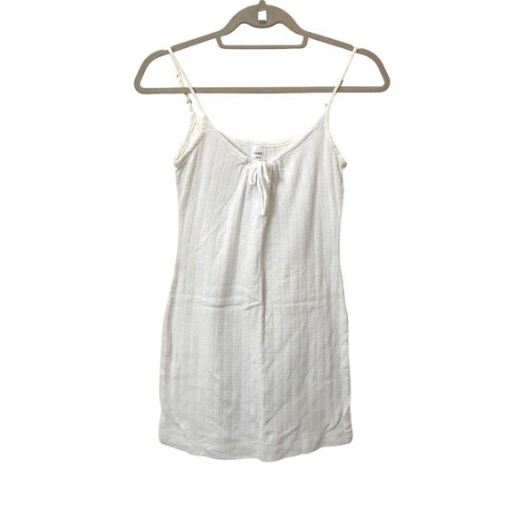 LESET Pointelle Tank Mini Dress White XS‎ - Picture 2 of 6